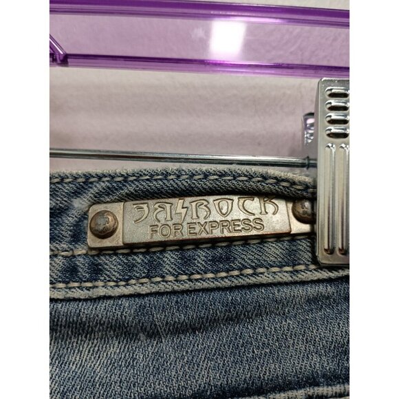 VTG Y2K Rerock For Express Womens Bootcut Jeans Size 8L Blue Faded Streetwear - Picture 6 of 12